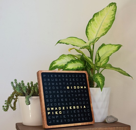 Word Clock - zegarek słowny j. polski SunflowerForHome