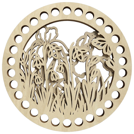 makramy Baza do Szydełkowania ze Sklejki 2D Ażurowa Wieczko Podstawa Koszyka 15cm