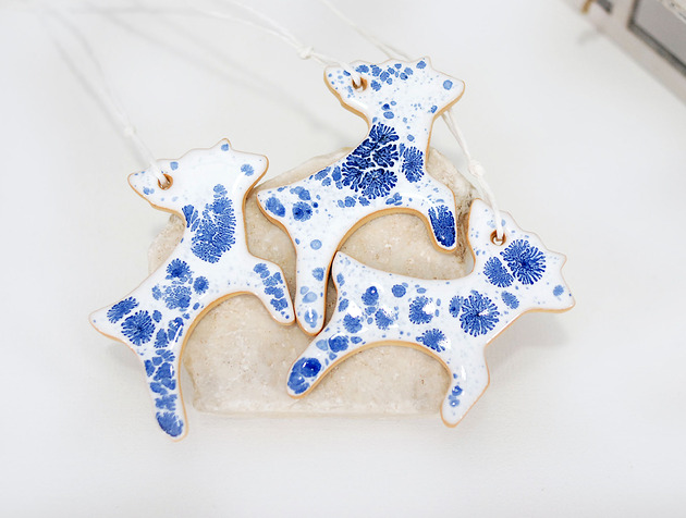 ozdoby choinkowe Nakrapiane reniferki świąteczne - ozdoby choinkowe