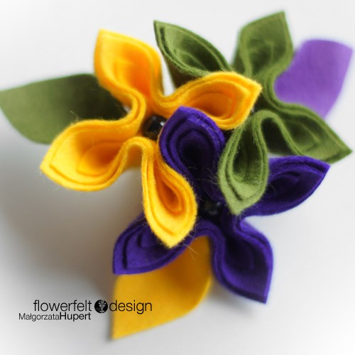 yellow olive purpure FlowerFelt Design