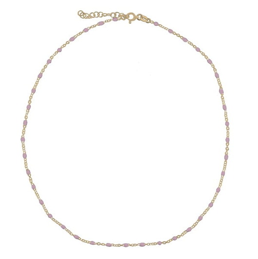 Srebrny pozłacany CHOKER z różową emalią ATdiament