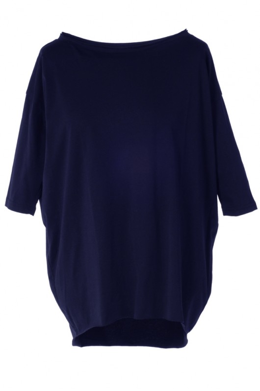 Navy blue tee mint-and-pepper