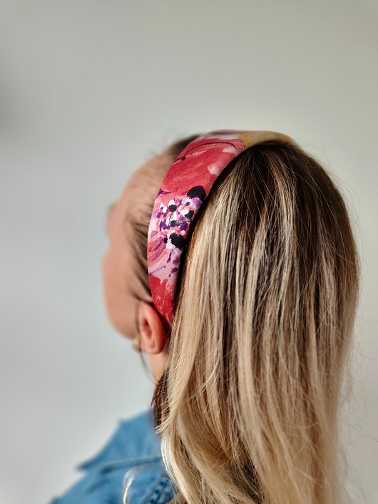 opaski do włosów Jedwabna opaska do włosów jesienne kwiaty SILK CHARM