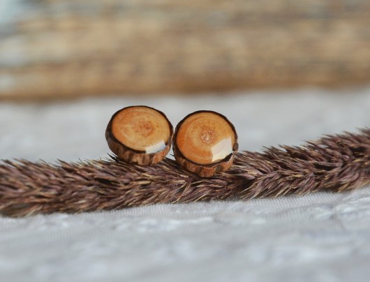Prosto z drzewa - drewniane kolczyki sztyfty MyPieceOfWood