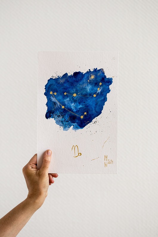 grafiki i ilustracje Gwiazdozbiór Koziorożca Znak Zodiaku Koziorożec