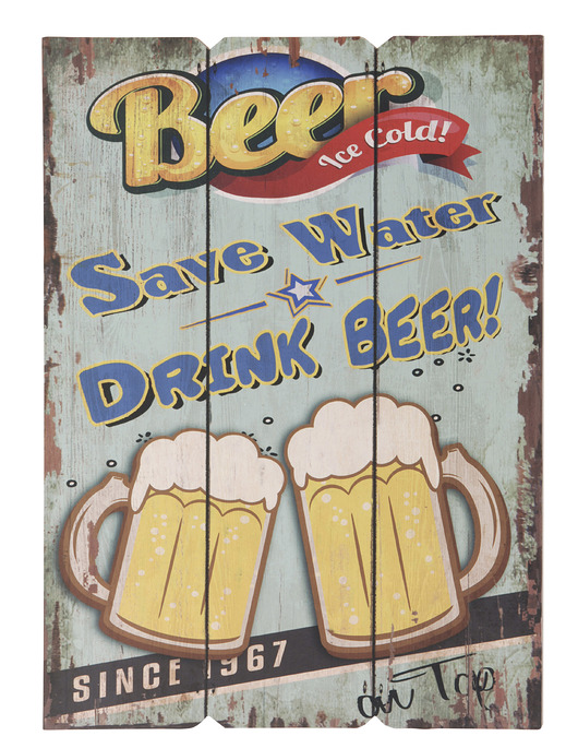 Szyld Save Water Drink Beer MIA home