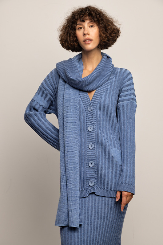kardigany damskie Kardigan LOVE LINES Long denim