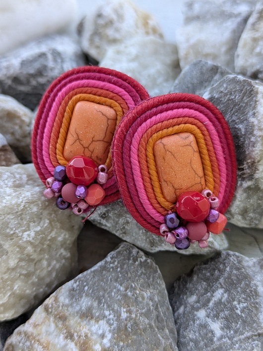 kolczyki soutache Romantyczne wiosenne kolczyki 2