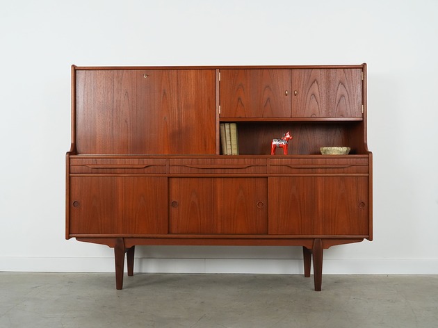 komody Highboard tekowy, duński design, lata 60, produkcja: Dania