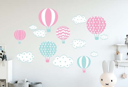 Naklejka ścienna dla dzieci balon balony chmury  madras24