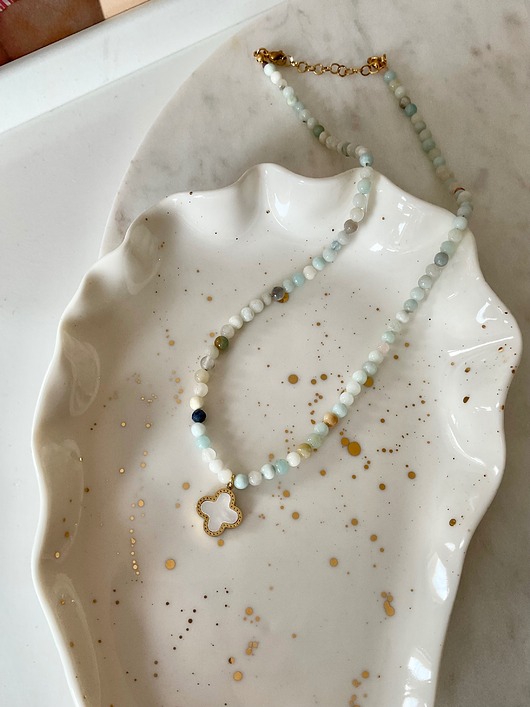 chokery Naszyjnik z amazonitu na szczęście