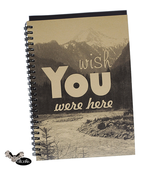 Wish you were here, recycled notatnik Sowia Aleja
