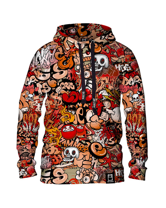 bluza z kapturem damska Damska Bluza z kapturem DR.CROW Graffiti Skull