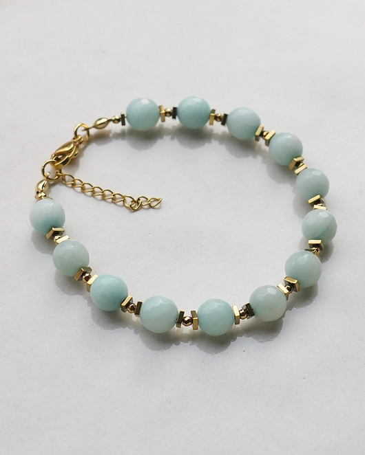 bransoletki z kamieni naturalnych Miętowa bransoletka z jadeitu