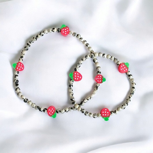 bransoletki z kamieni naturalnych RAZEM TANIEJ! truskawkowe bransoletki : na rękę i na nogę : jaspis