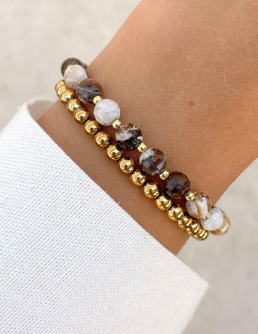 bransoletki z kamieni naturalnych Bransoletki na gumce - jaspis z hematytem