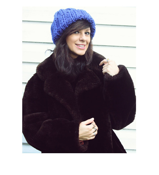 Chabrowa czapka  chunky beanie  z wełną Mademoiselle Patrini