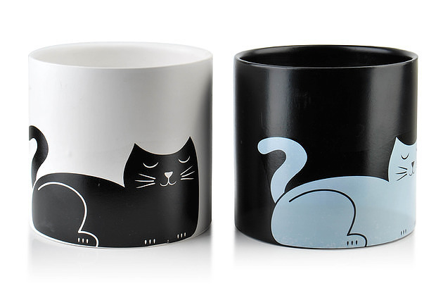 Doniczka 2 szt. Ceramiczna Osłonka Kwietnik Cats MIA home