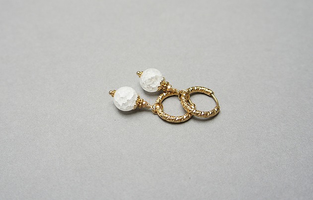 kolczyki z kamieniami Kolczyki Alloys Collection - Kwarc lodowy /03.07.25/