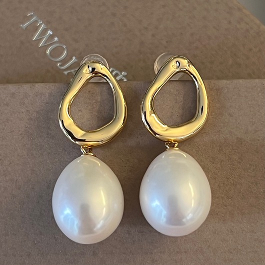 kolczyki srebrne Srebrne, złocone  Kolczyki z dużą perłą , Sztyfty z Klasycznymi Perłami