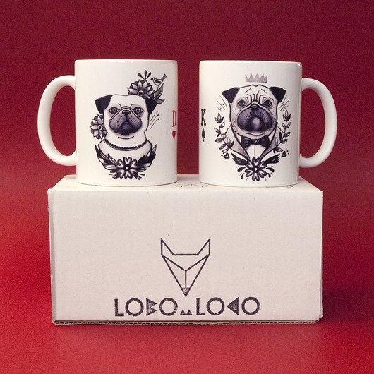 kubki PROMOCJA! komplet kubków z Mopsami