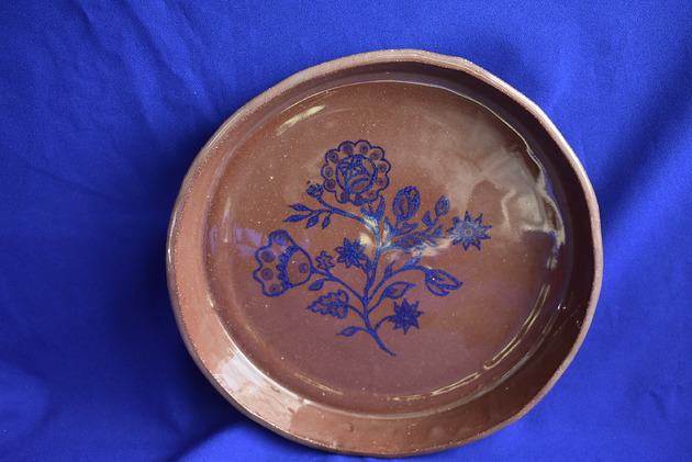 patery i talerze Ręcznie wykonana patera ceramiczna czerwona