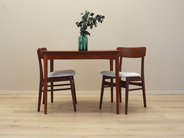 krzesła Komplet dwóch krzeseł tekowych, duński design, lata 70, produkcja: Dania