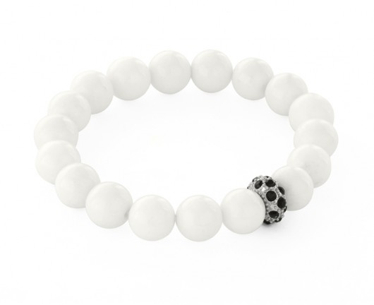 White jade with crystal bead. Lavoga