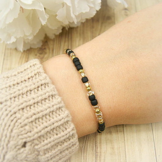 "Scorpio" Zodiak Morse Code Bracelet "Skorpion" Blue Pearl Art