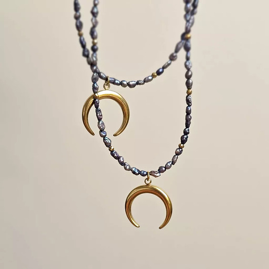 chokery Choker perły i lunula