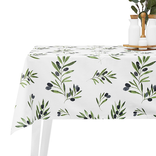 Bawełniany obrus "Oliwki" White pocket
