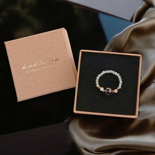 pierścionki elastyczne Pierścionek DOBROBYT - amulet - cytryn, kwarc dymny, kryształ górski