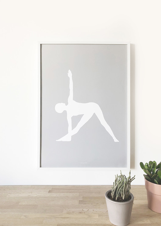 Plakat YOGA Trójkąt ciemny szary My Yoga Smile