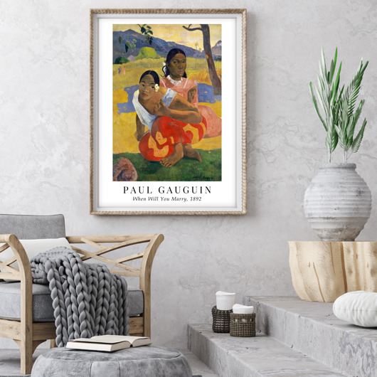 plakaty Plakat reprodukcja Paul Gauguin "When Will You Marry"