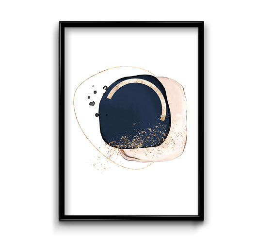 plakaty Plakat Blue gold abstract No.2