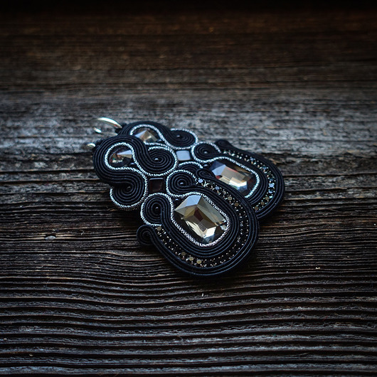 kolczyki soutache Czarne- kolczyki sutasz