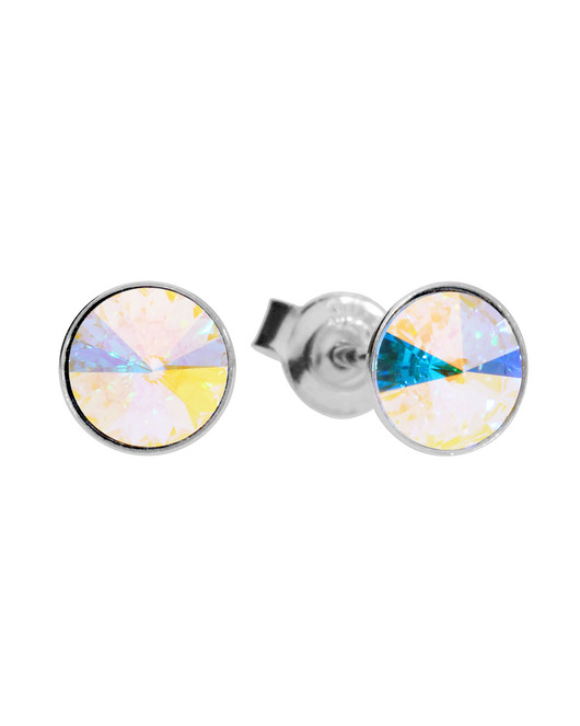 kolczyki swarovski Małe kolczyki sztyfty opalizujące oczka