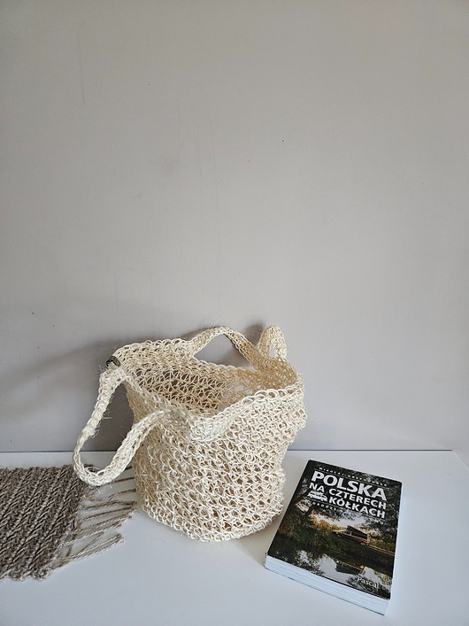 torby na ramię Torba plażowa z naturalnego sznurka sizalowego