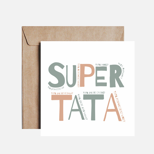 Kartka/pocztówka "Super Tata" Peprojektuje