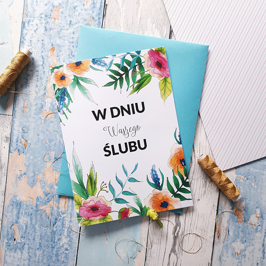 Kartka Ślubna "Floral" Joanna Klupś