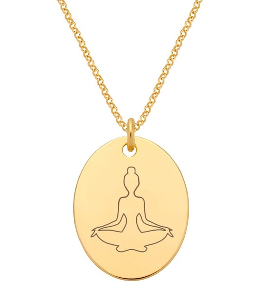 złote naszyjniki Medalion joga kwiat lotosu