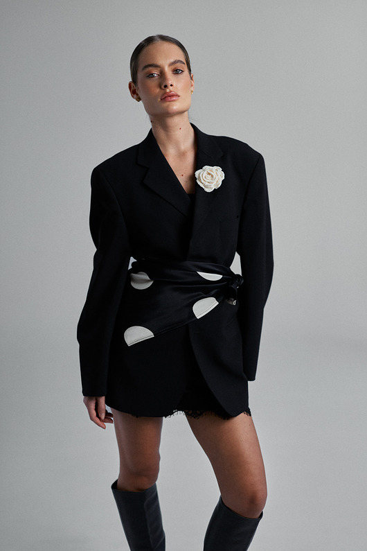 apaszki Apaszka Black with Creamy Dots