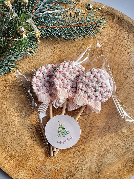 ozdoby choinkowe OD RĘKI: Święta Choinka Ozdoby świąteczne- zestaw 3szt. lizaki na choinkę