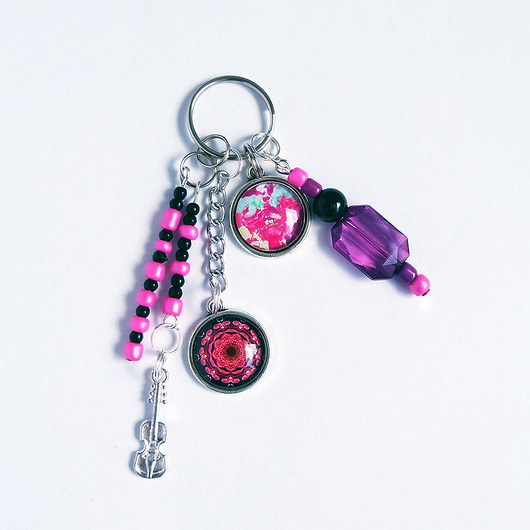 breloki Breloczek - Róże, mandala, skrzypce