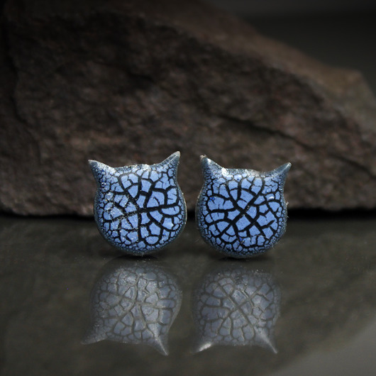 kolczyki ceramiczne Koty/stal chirurgiczna