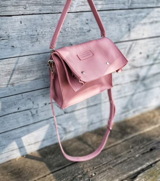 torby na ramię Boxy Bag L Pearl Pink - dwuczęściowa torebka