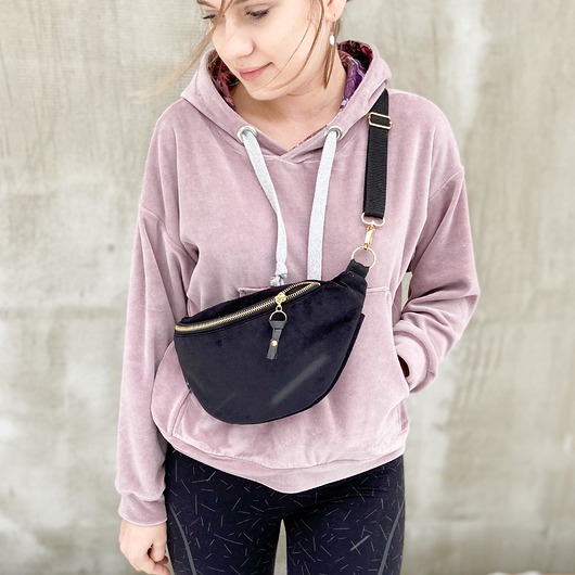 Nerka czarny welur sacky bag