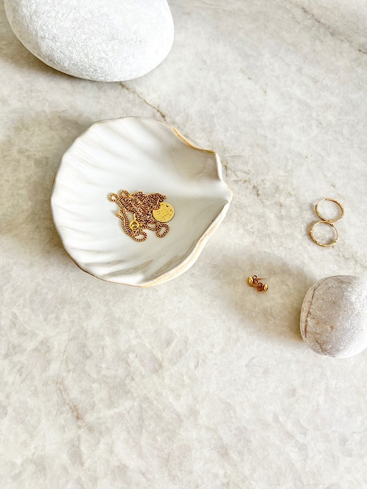 dodatki - różne Ceramiczna muszla S - talerzyk na biżuterię