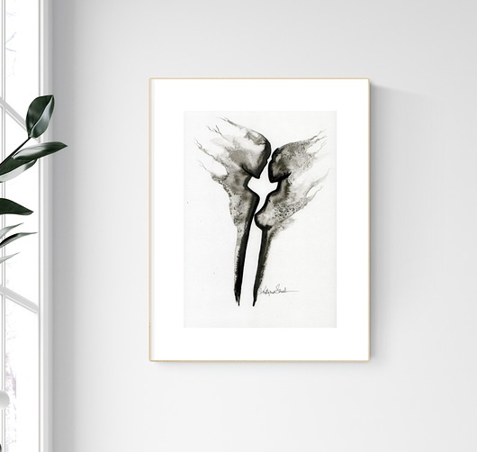 grafika A4 wykonana ręcznie, abstrakcja Krystyna Siwek Art