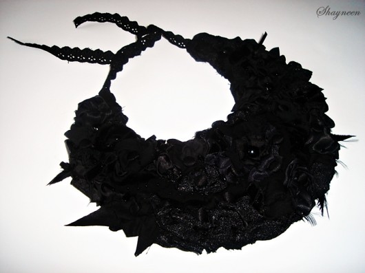 Black Flamenco (Art Quilt Necklace) Shayneen